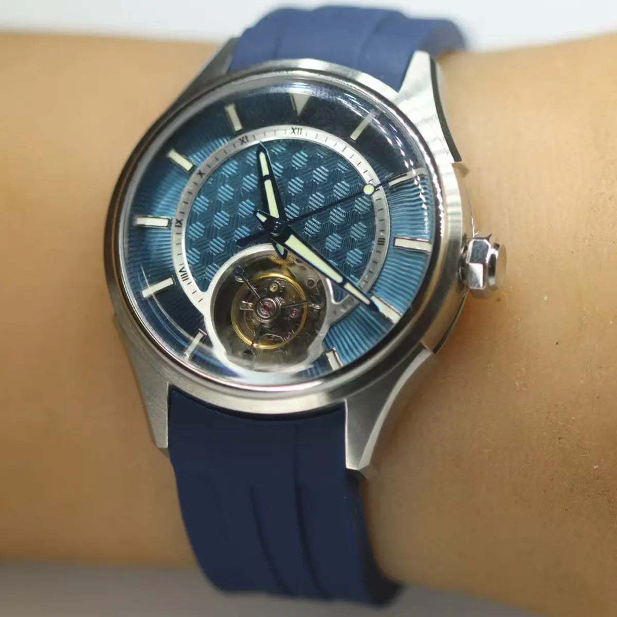 Automatic coaxial tourbillonarched stainless steel watch sidaxin