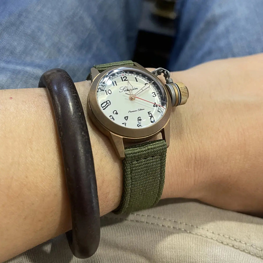 Automatic mechanical Bronze/Stainless Steel watch sidaxin