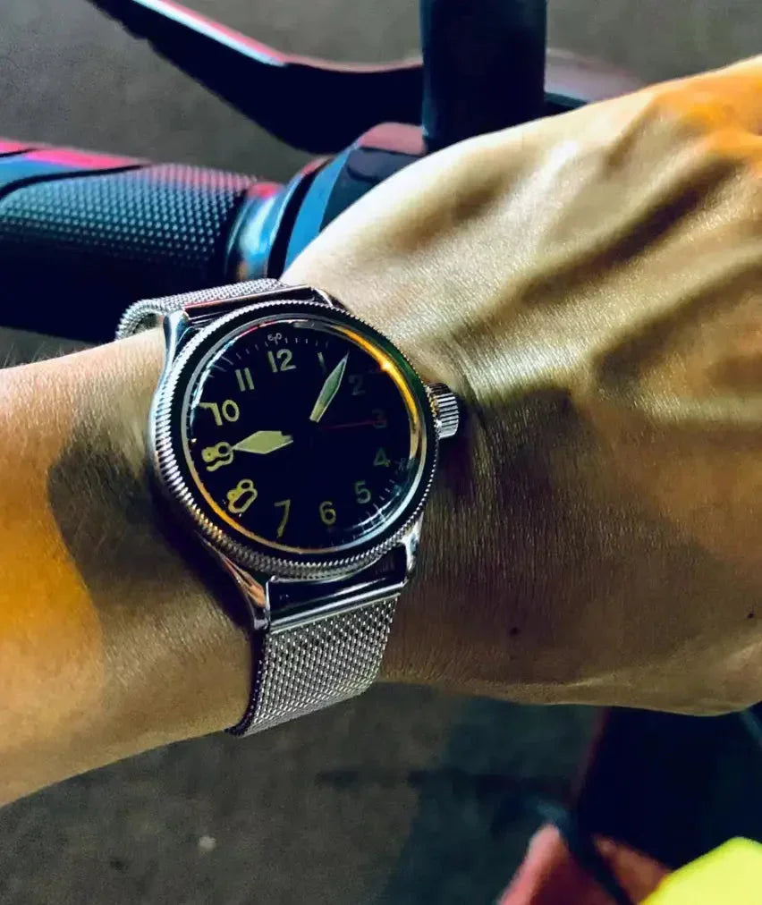 Automatic Bronze/Stainless Steel Retro military watch sidaxin