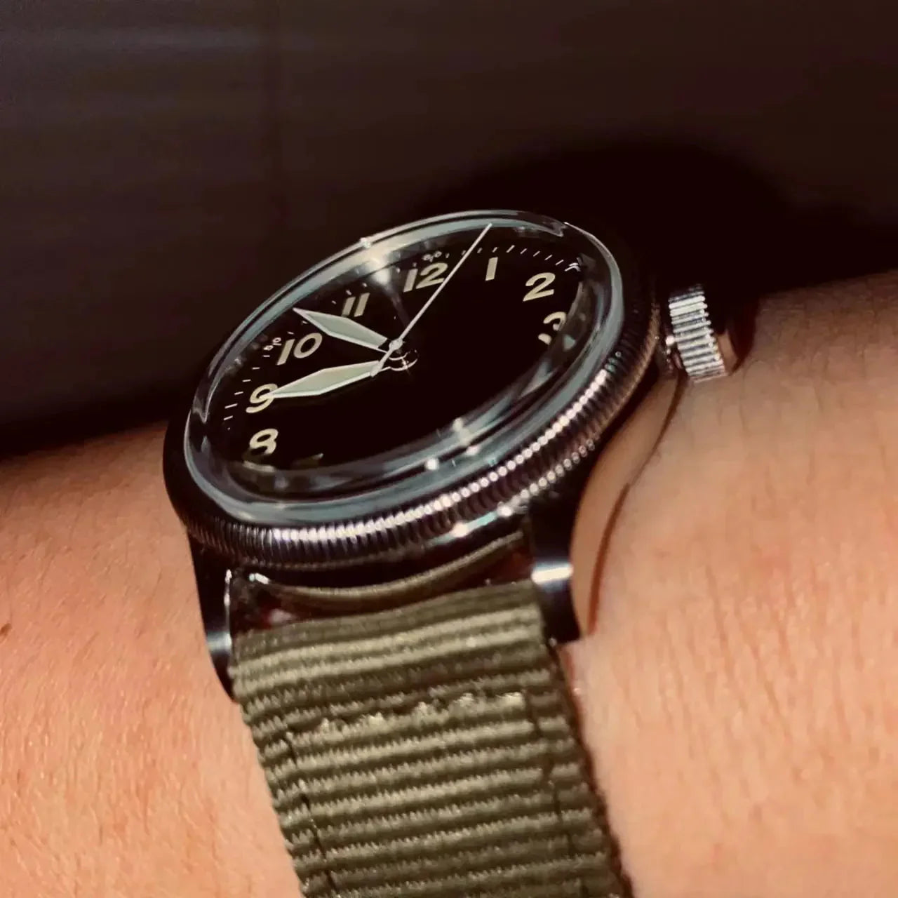Automatic Bronze/Stainless Steel Retro military watch sidaxin