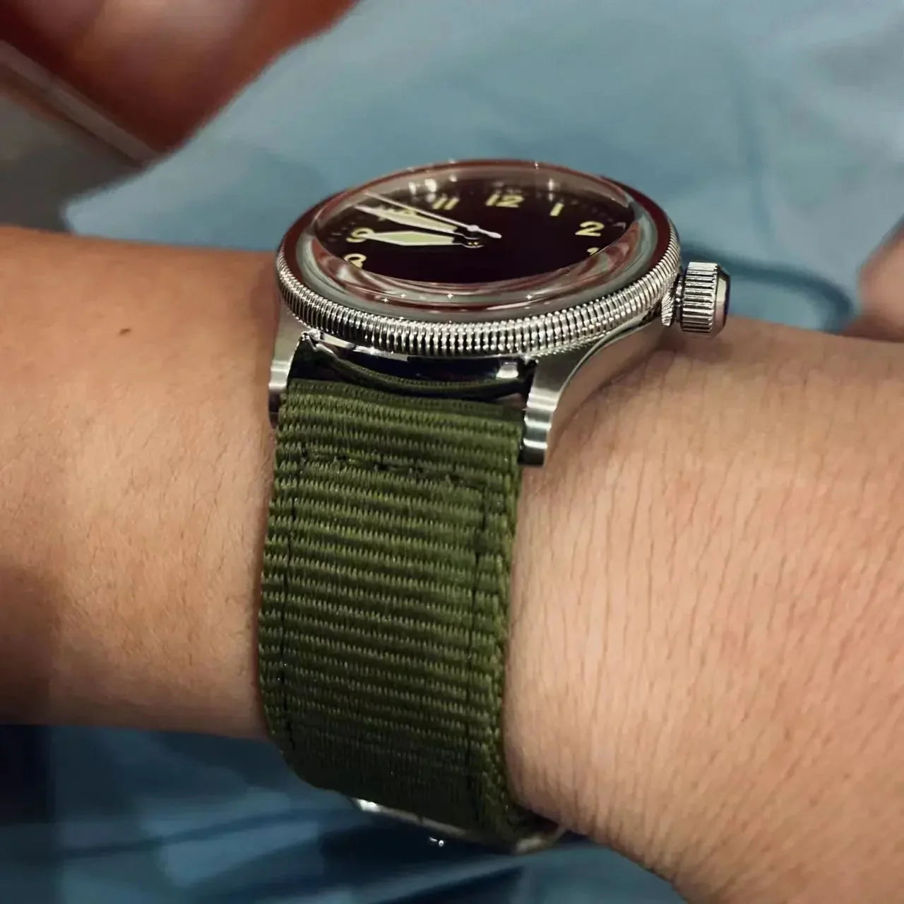 Automatic Bronze/Stainless Steel Retro military watch sidaxin