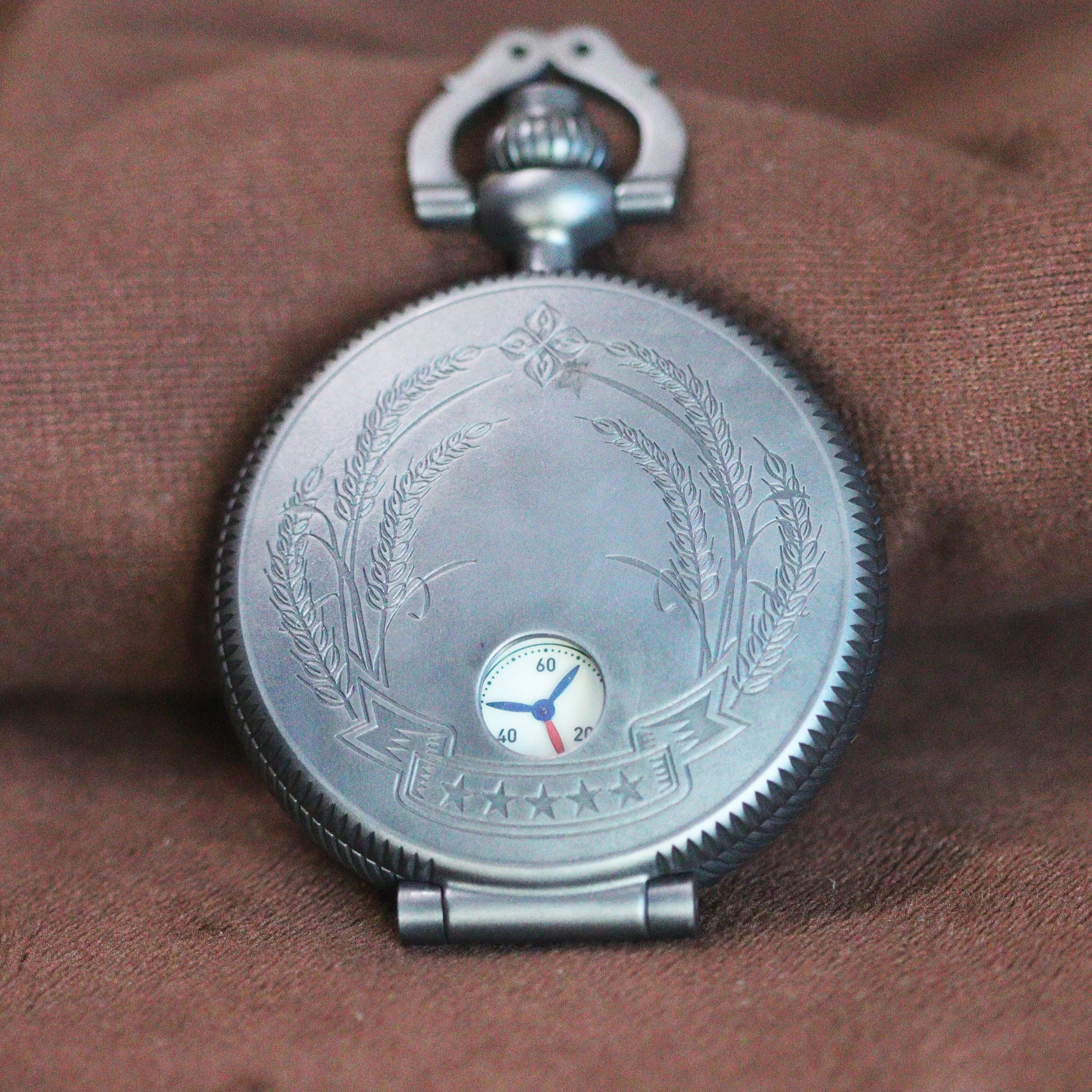 Waterproof mechanical bronze/sandblasted steel pocket watch sidaxin