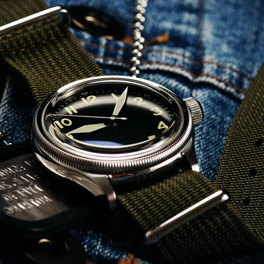 Automatic Bronze/Stainless Steel Retro military watch sidaxin