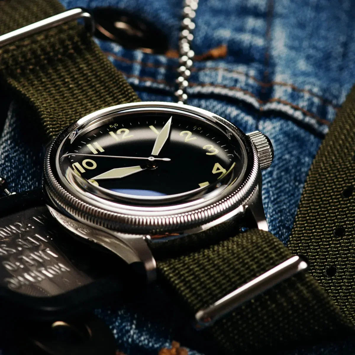 Automatic Bronze/Stainless Steel Retro military watch sidaxin