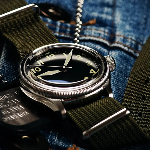 Automatic Bronze/Stainless Steel Retro military watch sidaxin