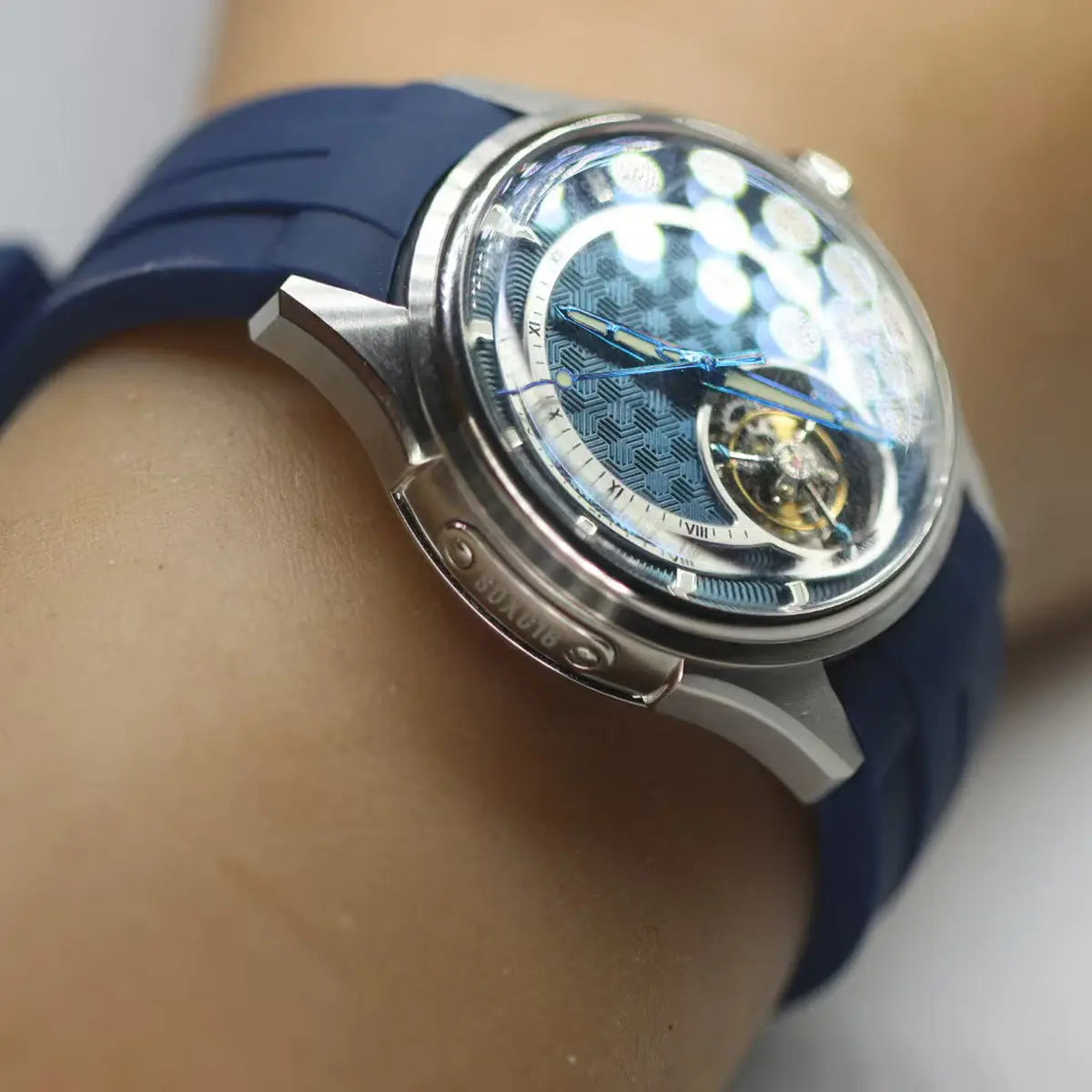 Automatic coaxial tourbillonarched stainless steel watch sidaxin