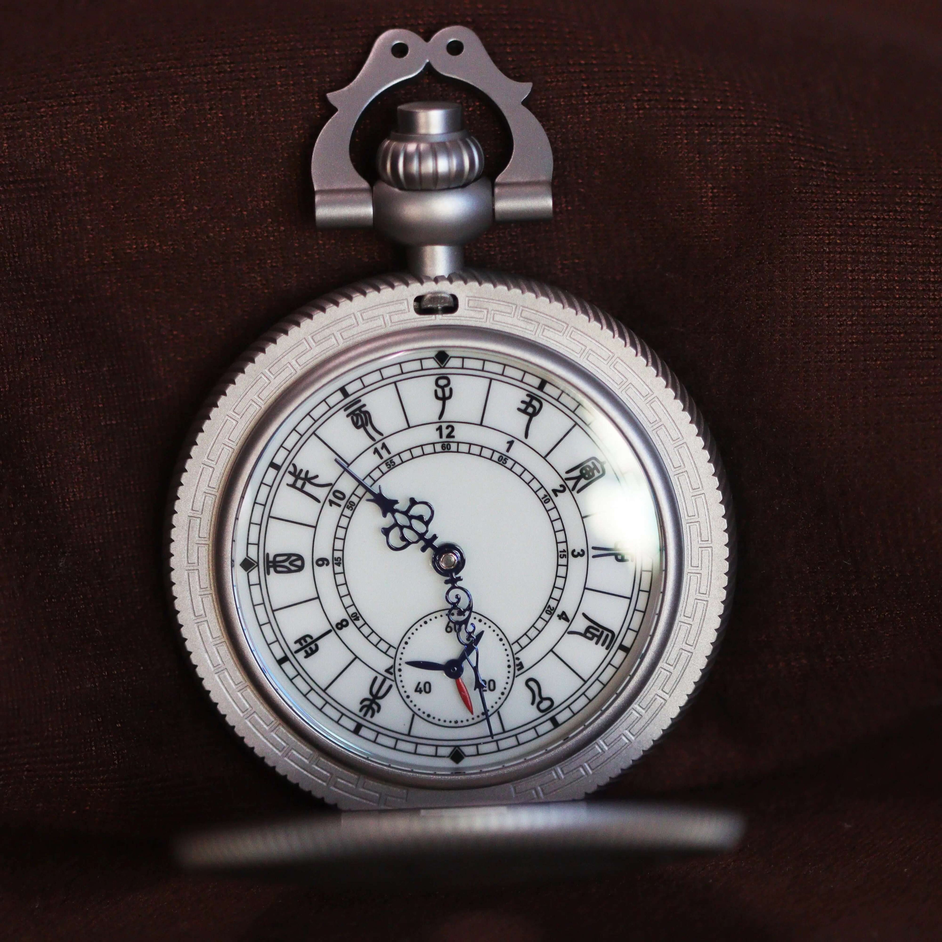 Waterproof mechanical bronze/sandblasted steel pocket watch sidaxin