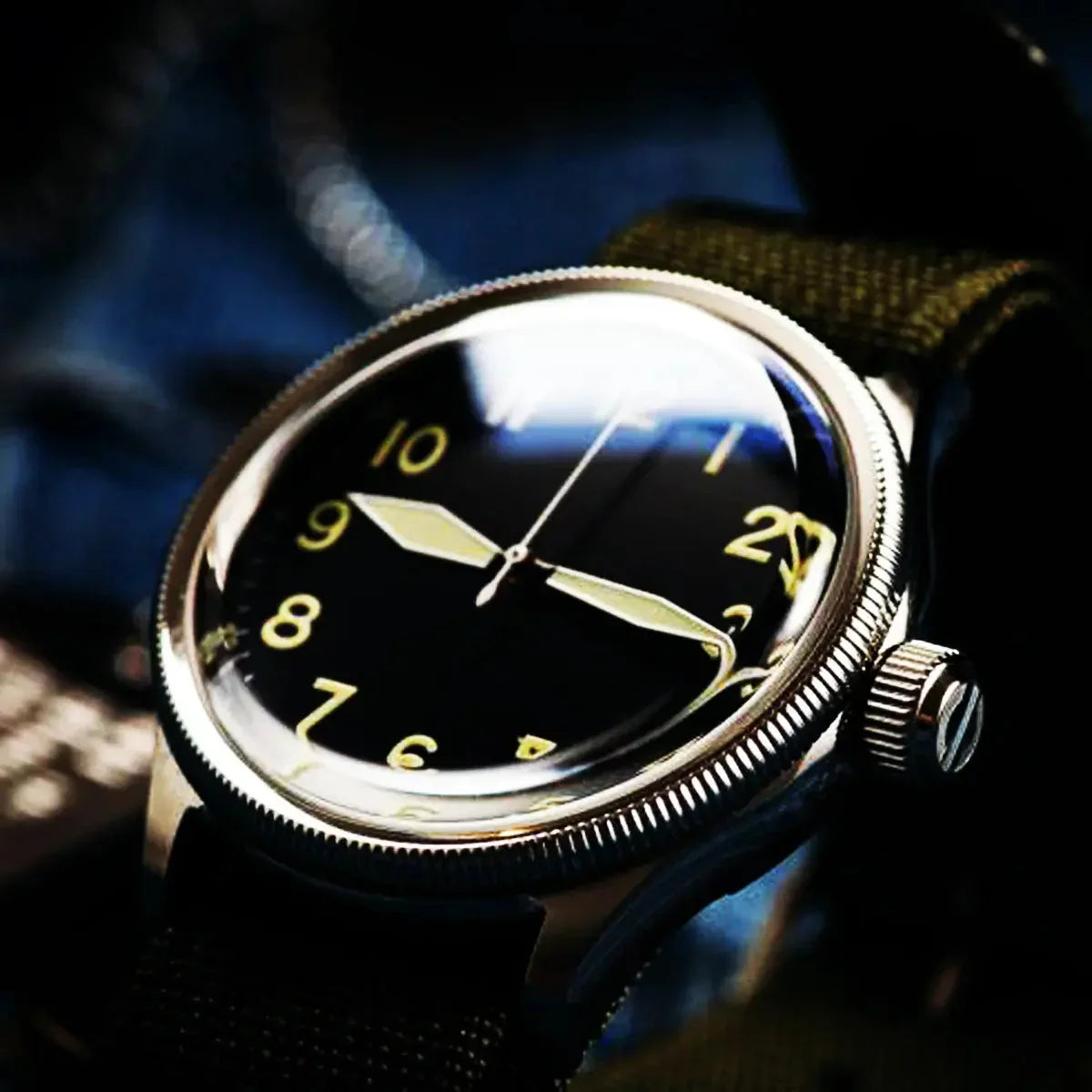 Automatic Bronze/Stainless Steel Retro military watch sidaxin