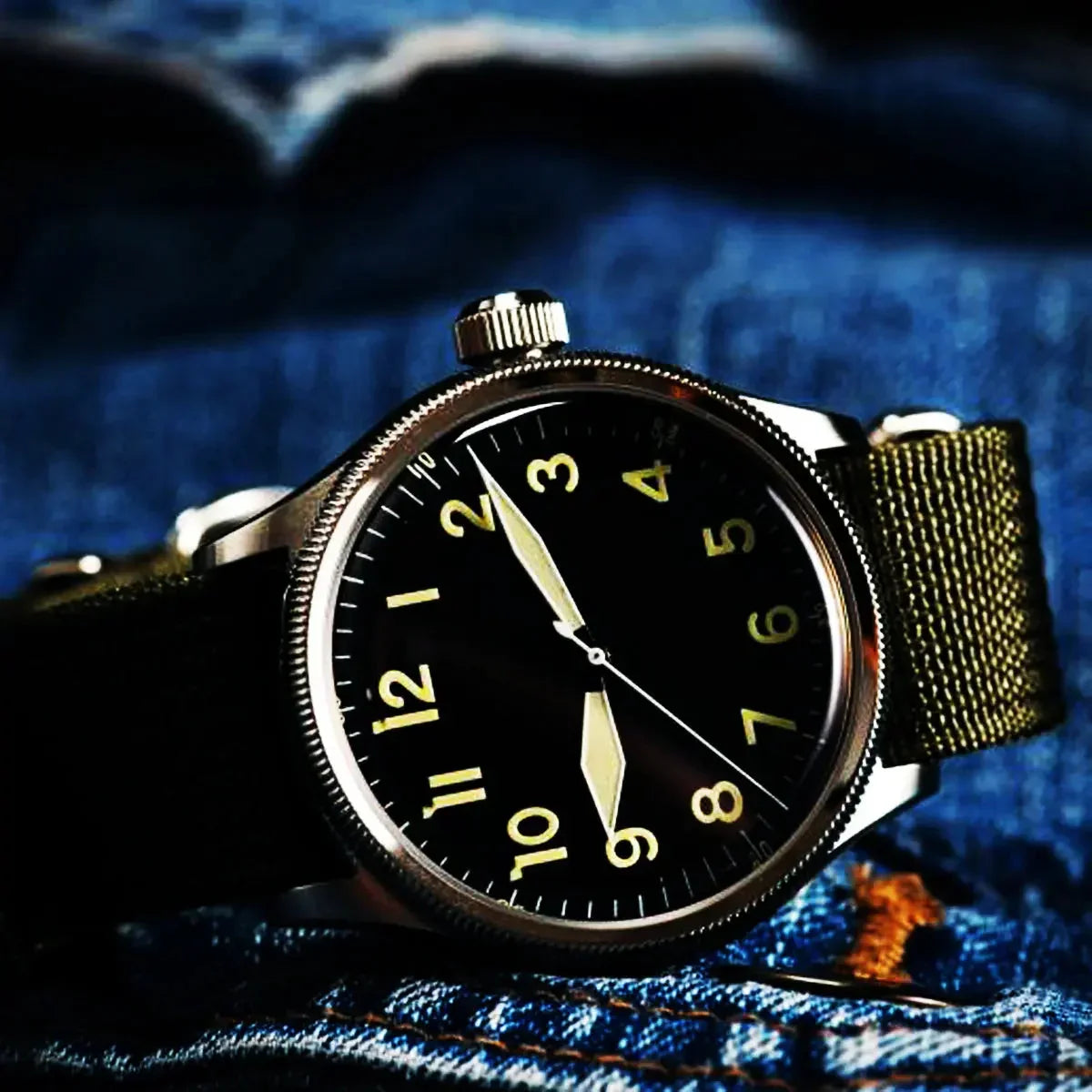 Automatic Bronze/Stainless Steel Retro military watch sidaxin