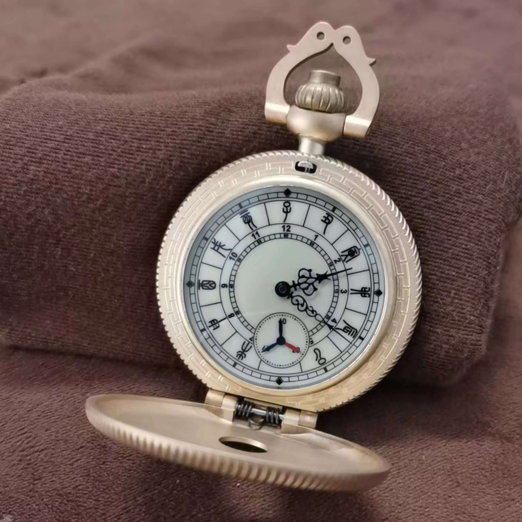 Waterproof mechanical bronze/sandblasted steel pocket watch sidaxin