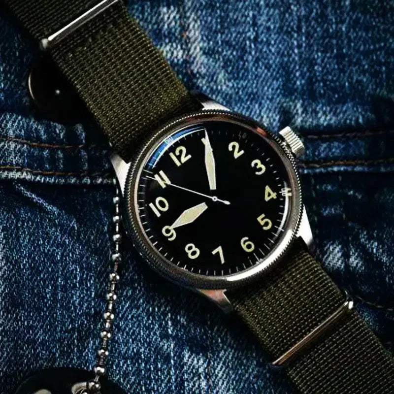Automatic Bronze/Stainless Steel Retro military watch sidaxin