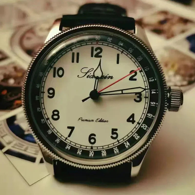 Automatic Bronze/Stainless Steel Retro military watch sidaxin