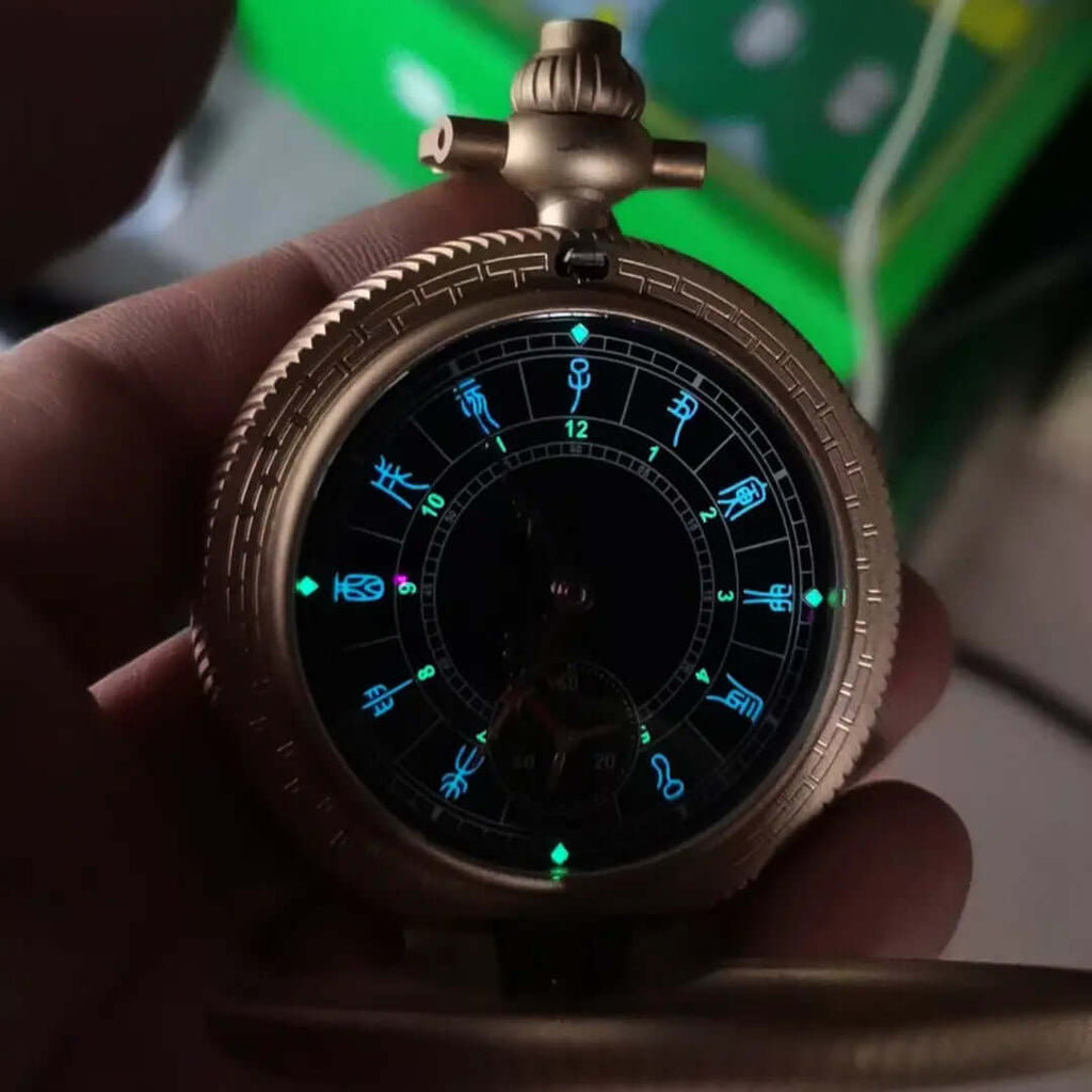 Waterproof mechanical bronze/sandblasted steel pocket watch sidaxin