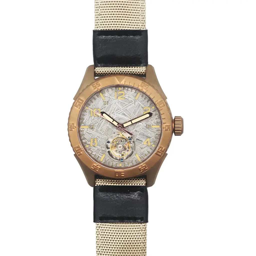Automatic coaxial tourbillonarched bronze watch sidaxin