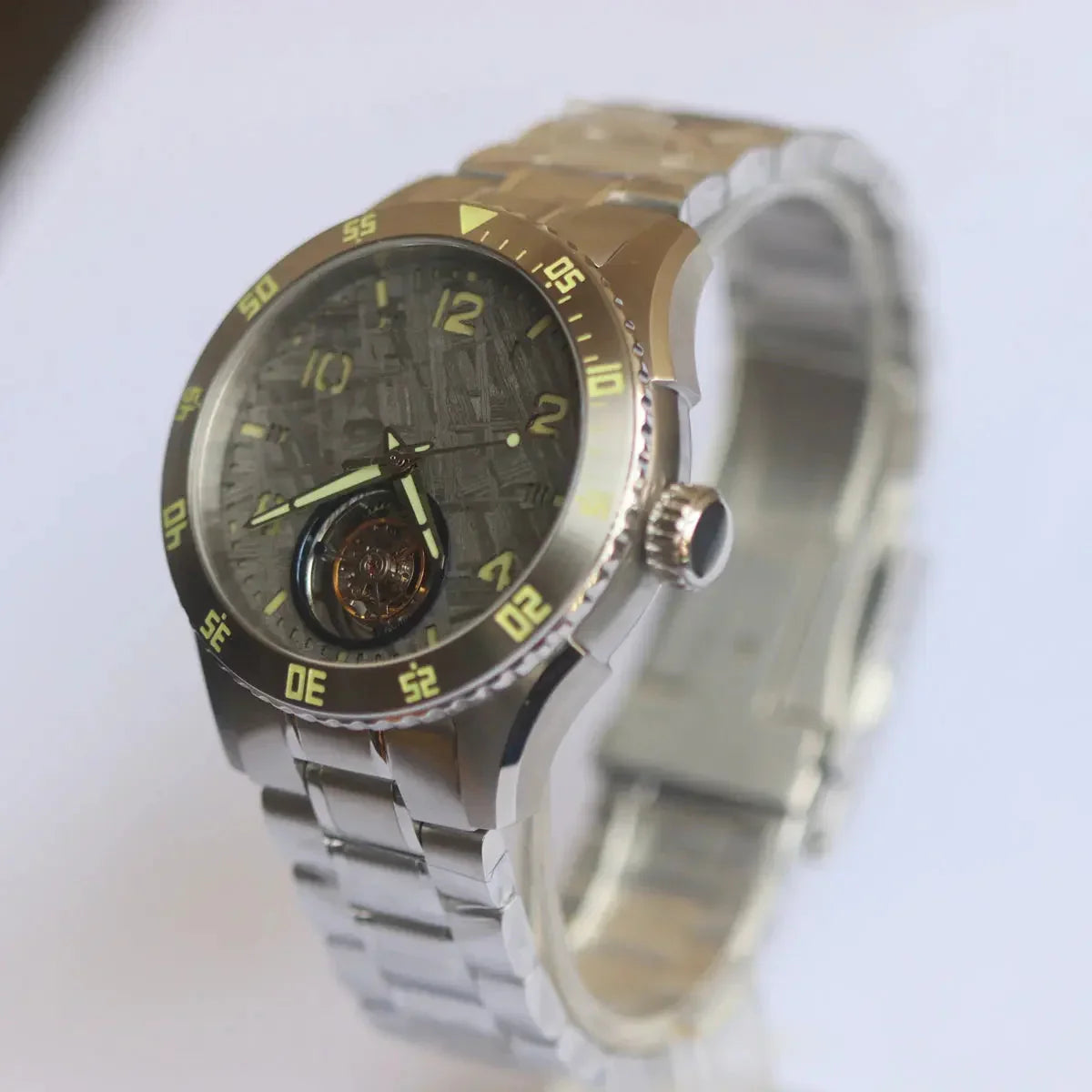 Automatic coaxial tourbillonarched stainless steel watch sidaxin