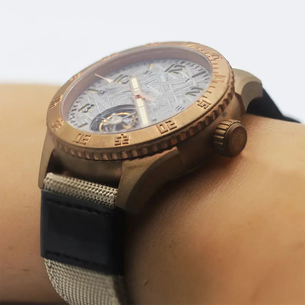 Automatic coaxial tourbillonarched bronze watch sidaxin