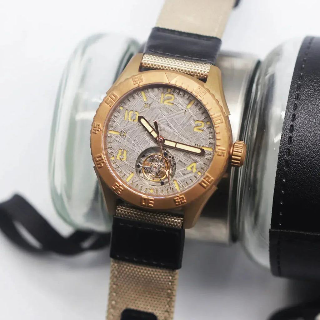 Automatic coaxial tourbillonarched bronze watch sidaxin