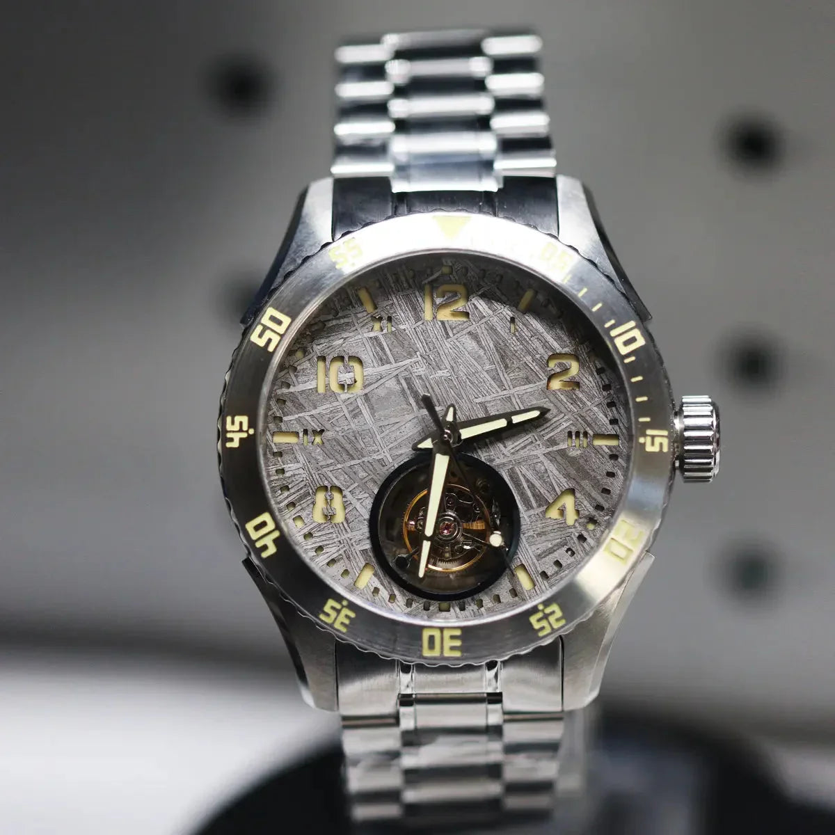 Automatic coaxial tourbillonarched stainless steel watch sidaxin