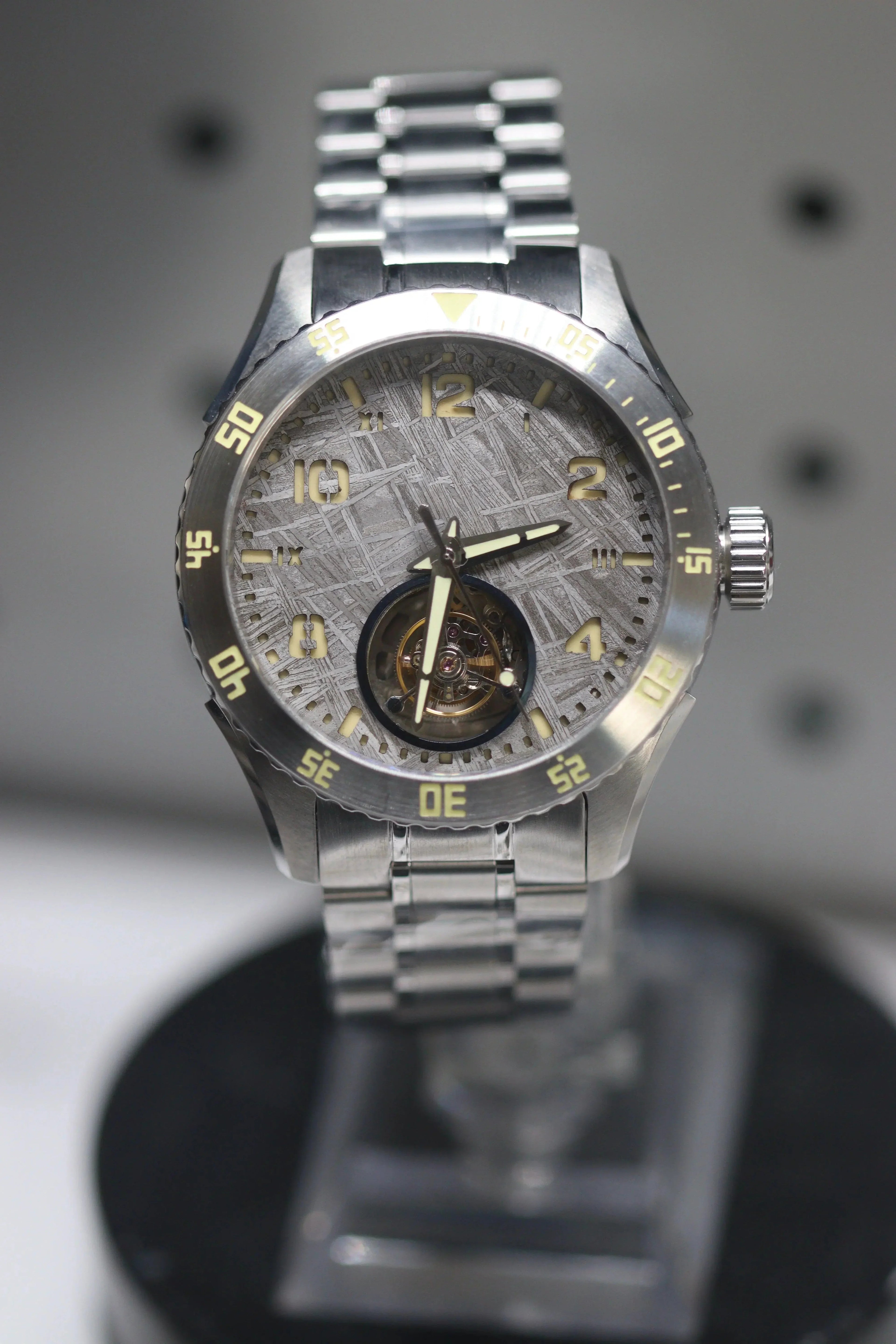 Automatic coaxial tourbillonarched stainless steel watch sidaxin