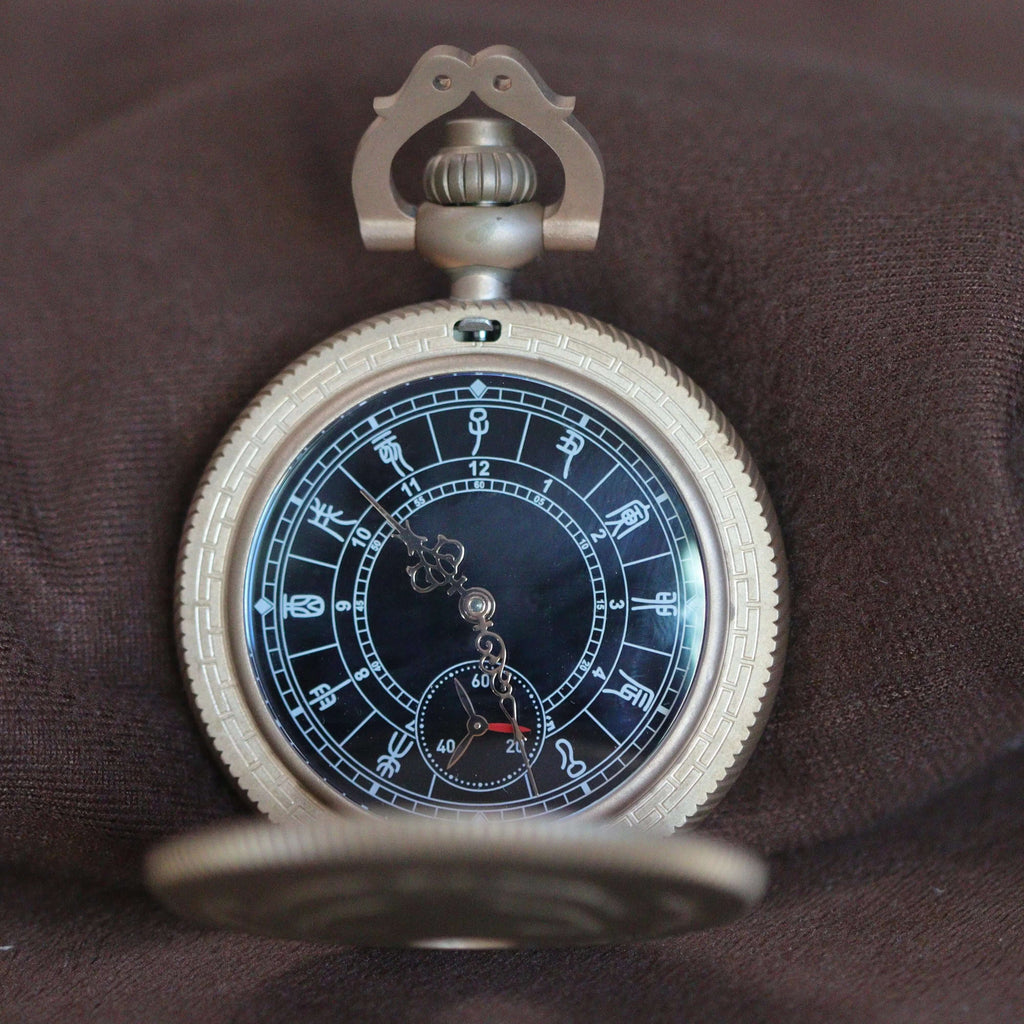 Waterproof mechanical bronze/sandblasted steel pocket watch sidaxin