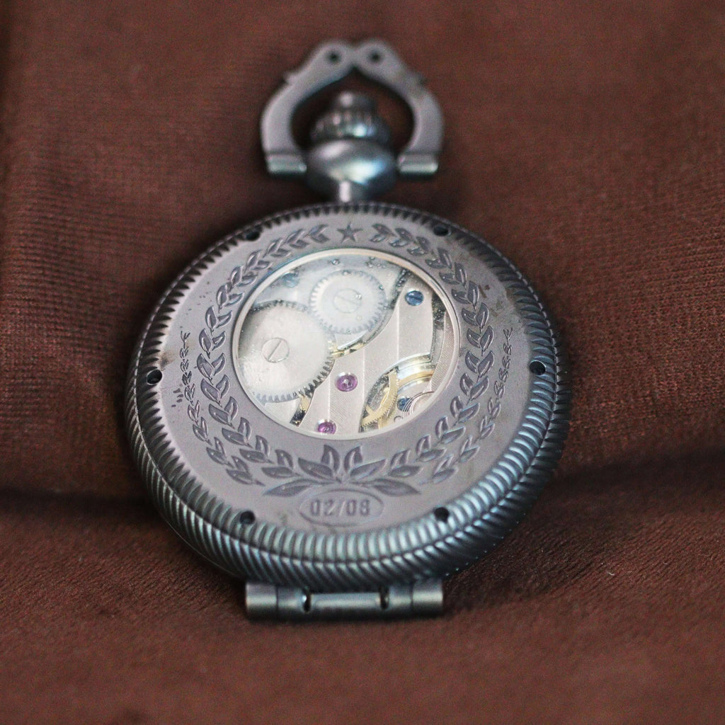Waterproof mechanical bronze/sandblasted steel pocket watch sidaxin