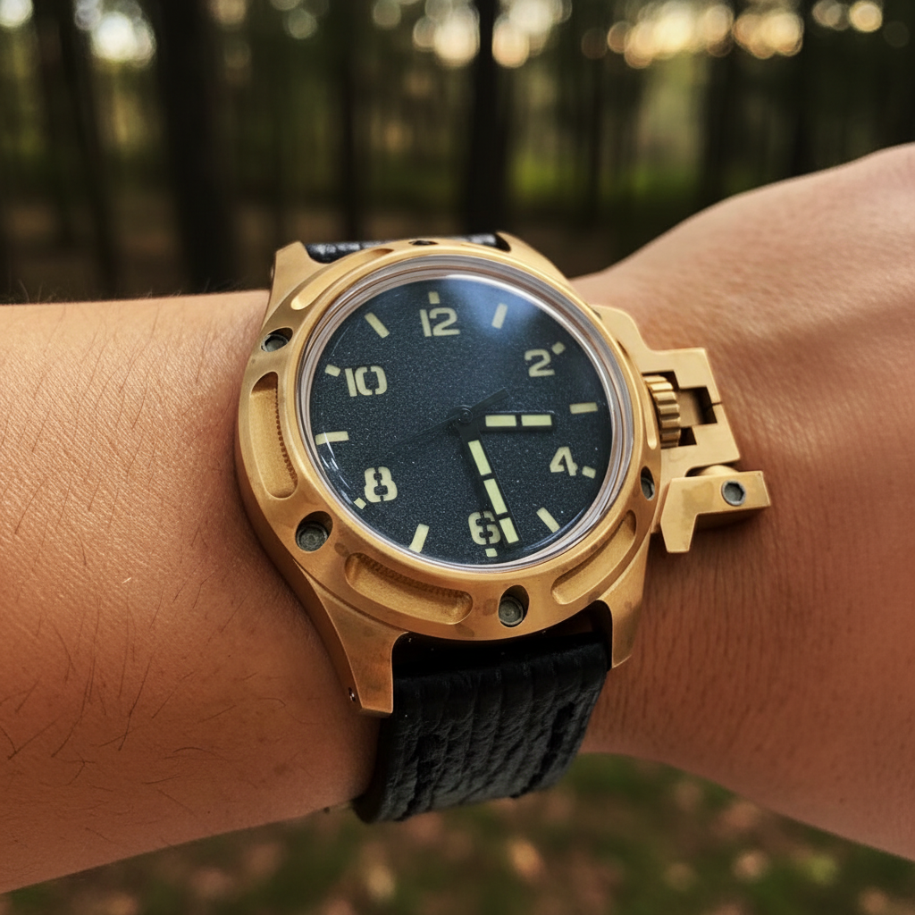 Gold Bronze Watch - Outdoor Golden Hour