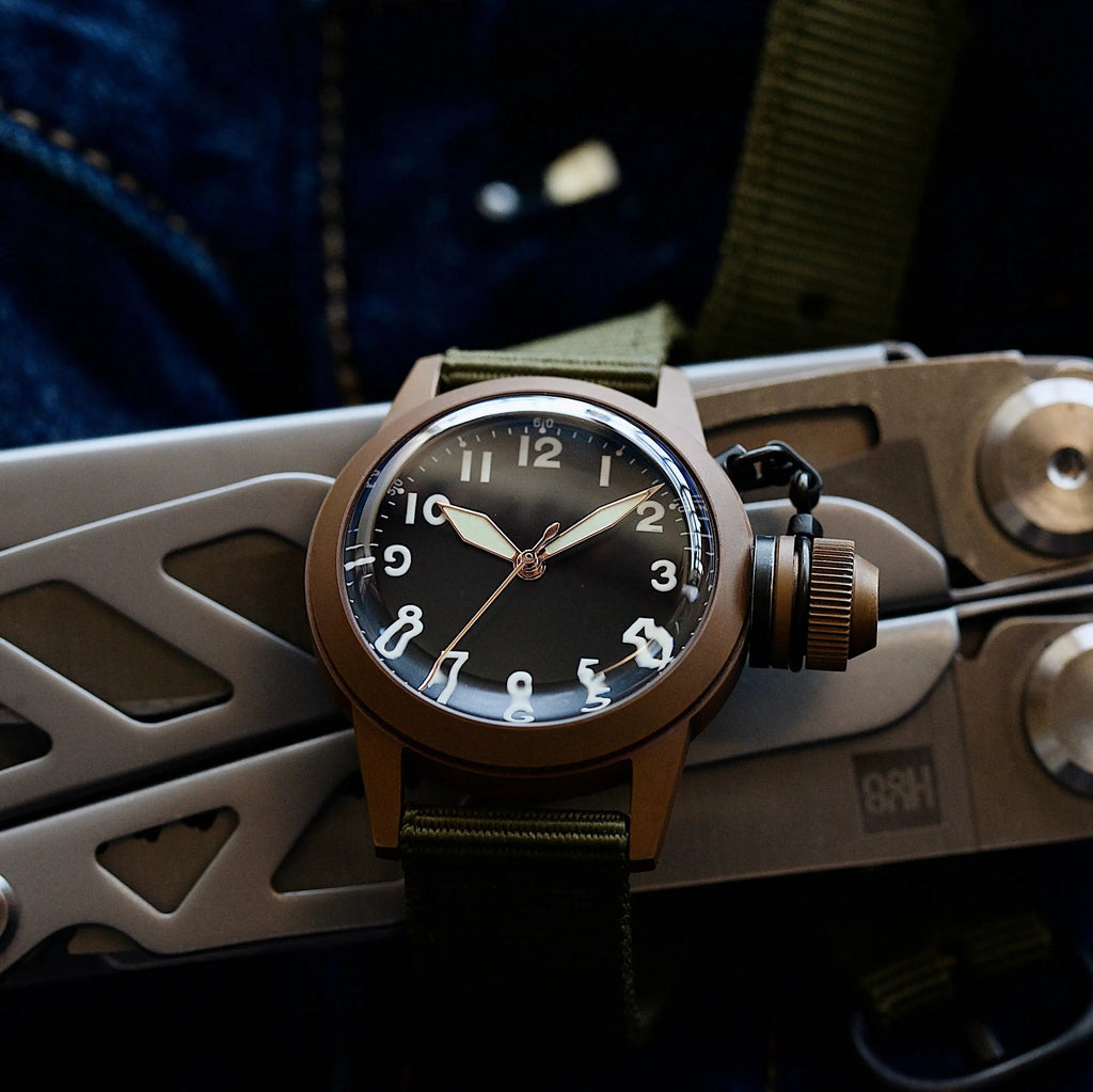 Automatic mechanical Bronze/Stainless Steel watch sidaxin
