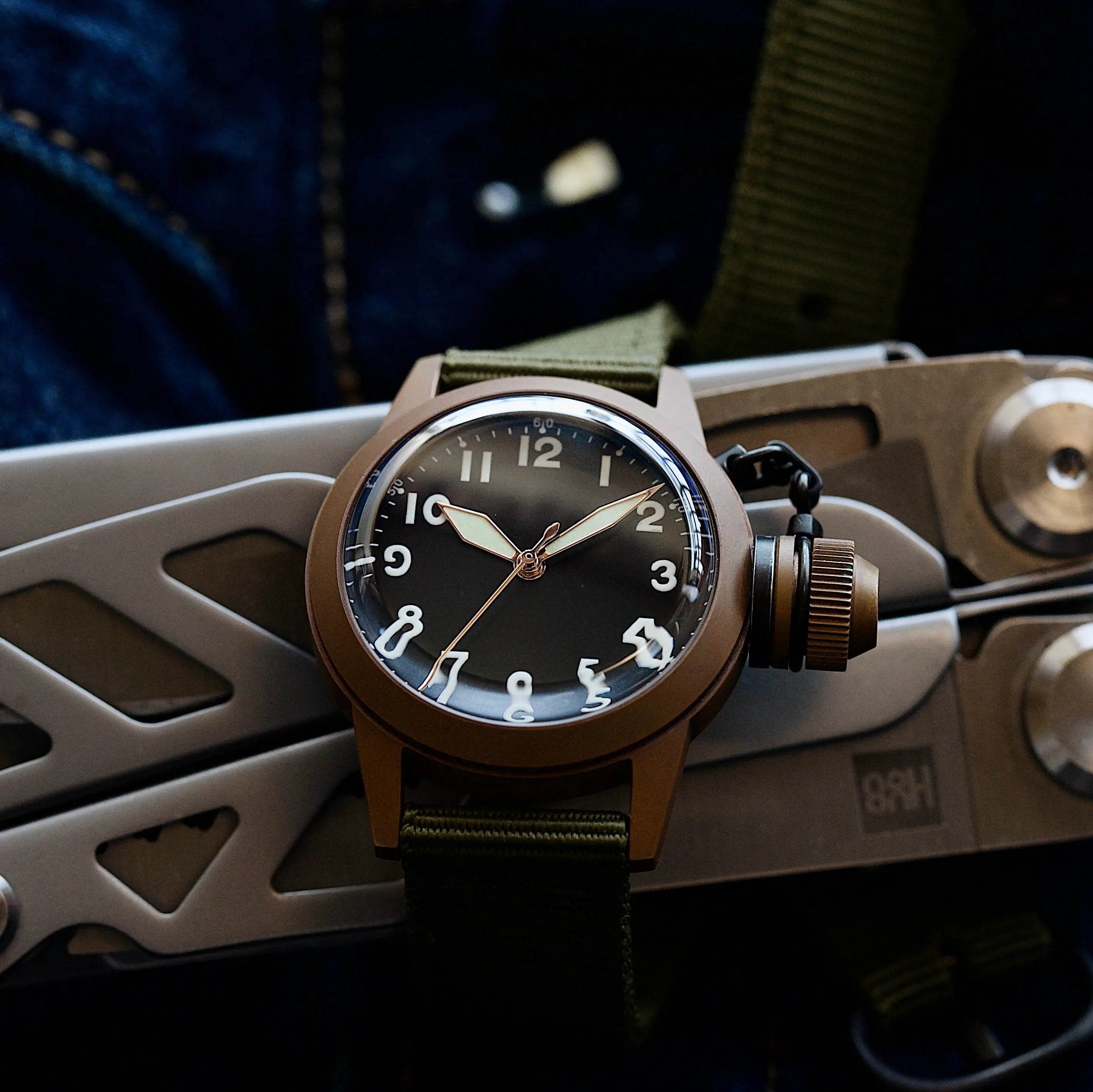 Automatic mechanical Bronze/Stainless Steel watch sidaxin