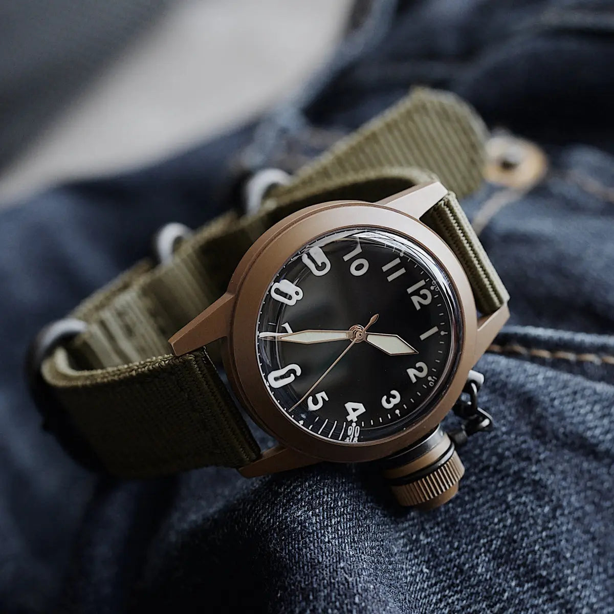 Automatic mechanical Bronze/Stainless Steel watch sidaxin