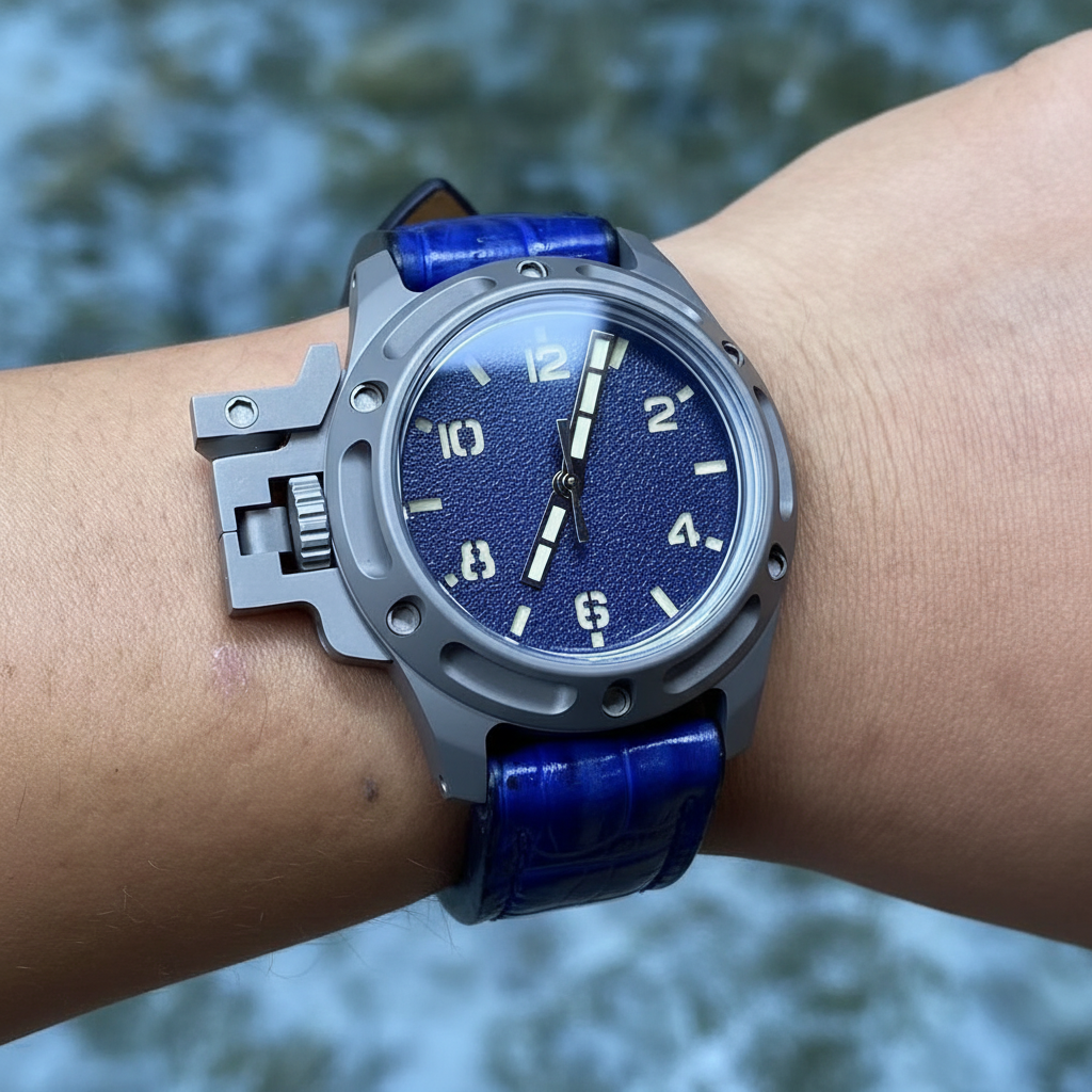 Titanium Blue Galaxy Watch - Outdoor Background